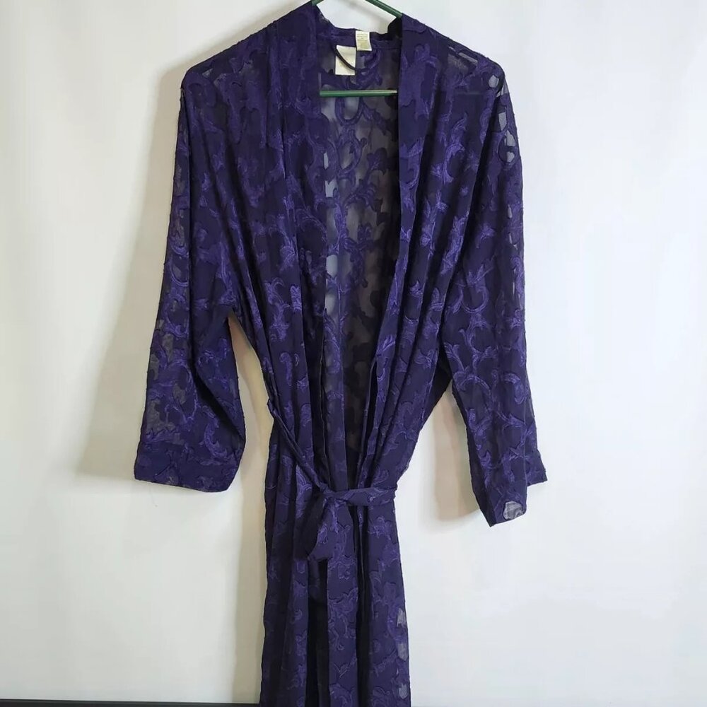 VINTAGE Small Victoria's Secret Gold Label Royal Purple Robe